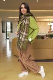Mackenzie Plaid Blanket Scarf Olive /20=